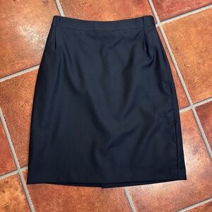 SuitSupply Soft Wool Skirt in Navy